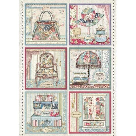 DFSA4400 - Hartie de orez A4 - Cards Grand Hotel - Stamperia