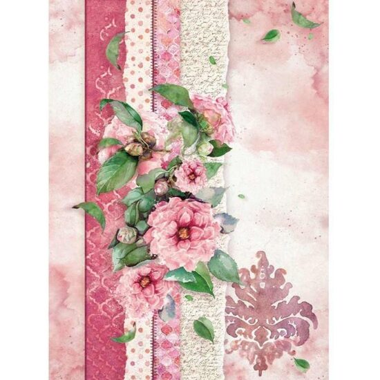 DFSA4415 - Hartie de orez A4 - Flowers for you pink - Stamperia