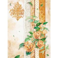 DFSA4416 - Hartie de orez A4 - Flowers for you ocher - Stamperia