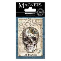 EMAG001 - Magnet 8 x 5.5cm - Mechanical Fantasy Skull - Stamperia