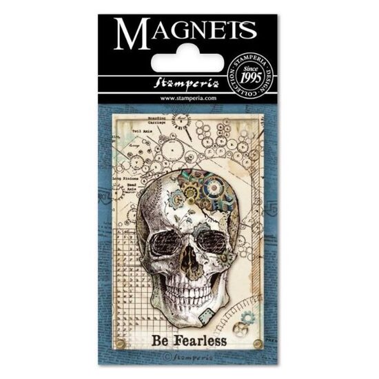 EMAG001 - Magnet 8 x 5.5cm - Mechanical Fantasy Skull - Stamperia