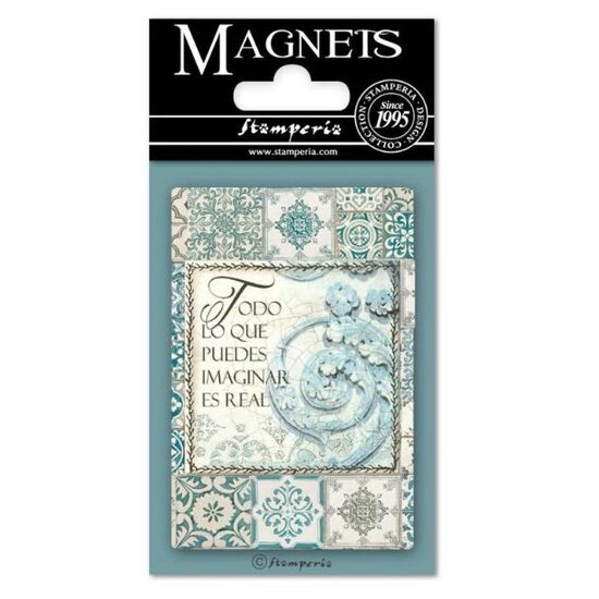 EMAG008 - Magnet 8 x 5.5cm - Azulejos writings - Stamperia