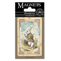 EMAG014 - Magnet 8 x 5.5cm - Alice white Rabbit - Stamperia