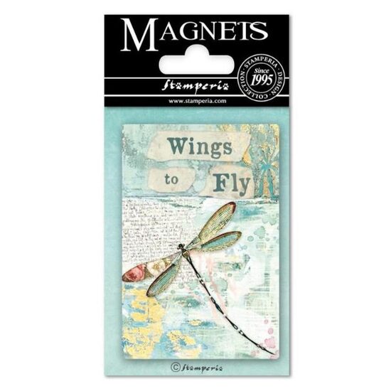 EMAG016 - Magnet 8 x 5.5cm - Wonderland Dragonfly - Stamperia