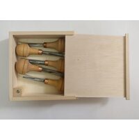 Set 5 daltite pentru gravura in cutie de lemn - KAS