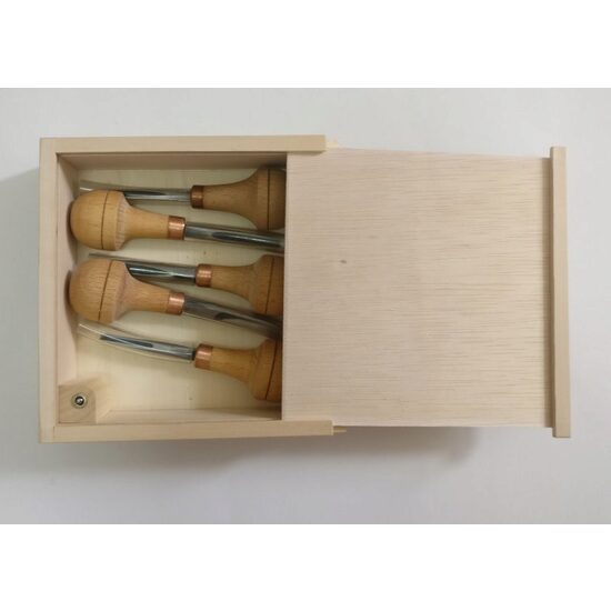 Set 5 daltite pentru gravura in cutie de lemn - KAS