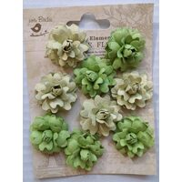 359313 - Set 9 flori de hartie verzi, dimensiune 3cm - ANT-CH