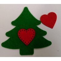 Set creativ de Craciun - figurine fetru, brad+2 inimioare - Pentart 35510