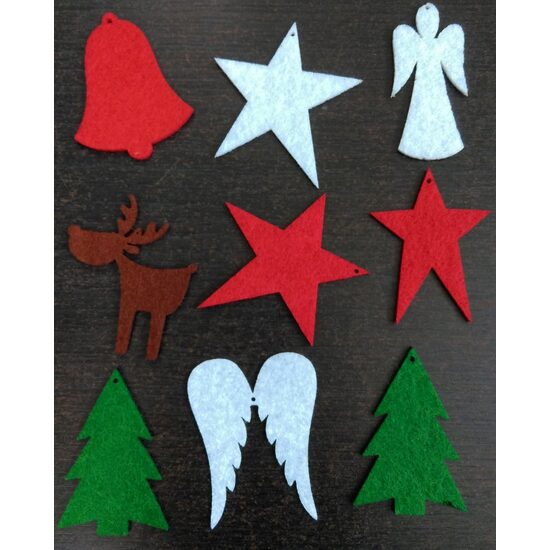 Set 9 figurine fetru de Craciun mixte - Pentart 35489