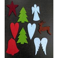 Set 9 figurine fetru de Craciun mixte - Pentart 35483