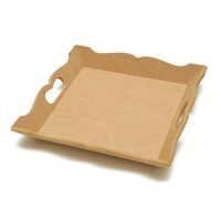 Tava MDF patrata cu margini ondulate - 28 x 28 x 6cm - TP28 - P-ART