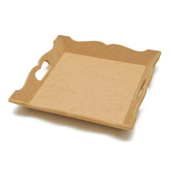 Tava MDF patrata cu margini ondulate - 28 x 28 x 6cm - TP28 - P-ART