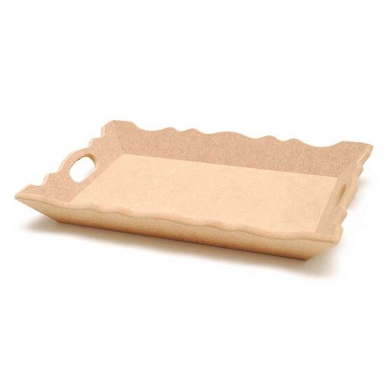 Tava MDF dreptunghiulara cu manere valurite - 35 x 25 x 5cm - TP35 - P-ART