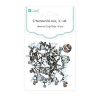 Set 30 clopotei decorativi argintii de Craciun - diferite dimensiuni - DPME-001