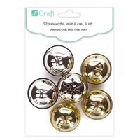Set 6 clopotei decorativi argintii/aurii de Craciun - DPME-008