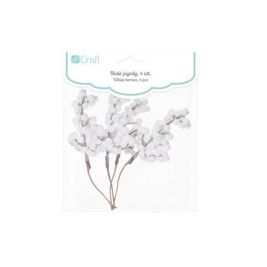 Set 4 crengute decorative albe de Craciun - DPZA-022