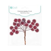 Set 24 bilute decorative rosii de Craciun - DPZA-023