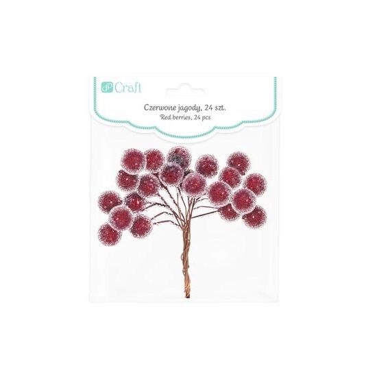 Set 24 bilute decorative rosii de Craciun - DPZA-023