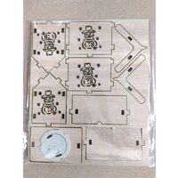 Casuta lemn cu led de Craciun - Om de zapada - 354005