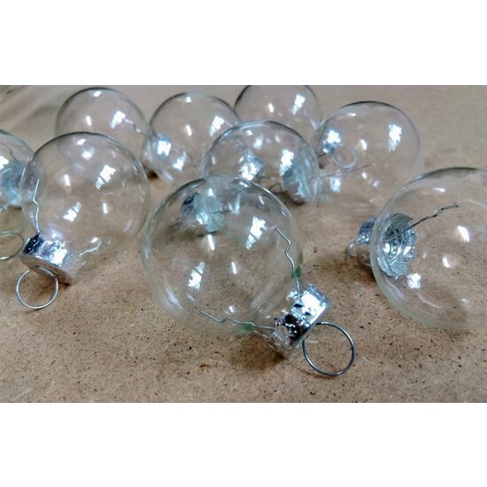 357587 Set 10 globuri de Craciun decorabile din sticla, 2.5cm - ANT-CH