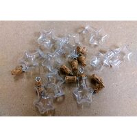 Set 10 sticlute cu dop de pluta si inel - forma stea - 357593