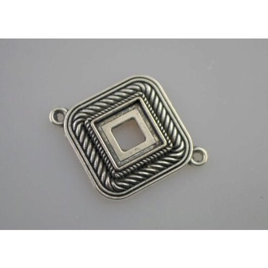 380663D - Pandantiv romb din metal antichizat, 2.2x2.2cm - ANT-CH