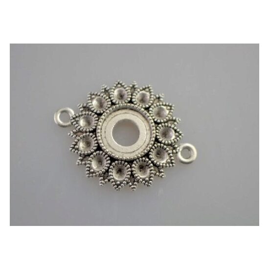 Pandantiv tip floare din metal antichizat, 2.3cm - 380689