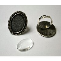 Inel oval antichizat cu lentila - 366922