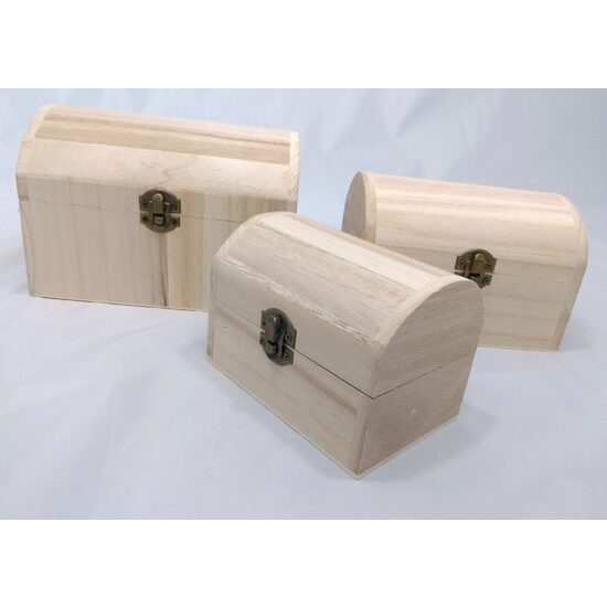 Set trei cufere de lemn cu arcada semirotunda - 5896 Pentart