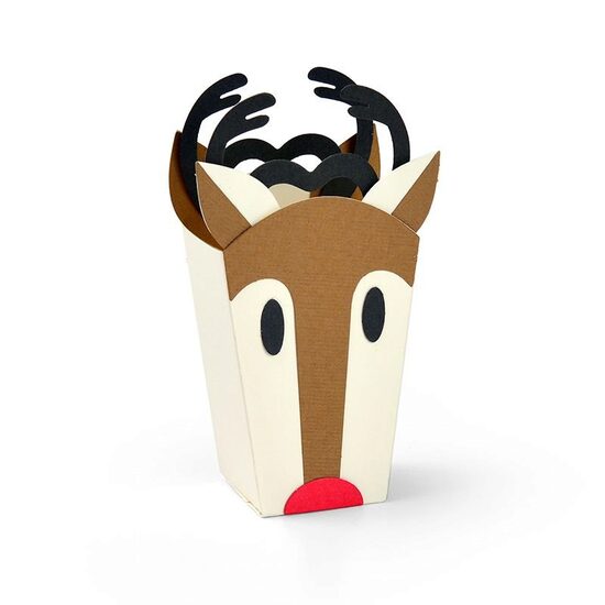 1 - Set 6 cuttere Thinlits de Craciun - Gentuta ren - Sizzix - 663609