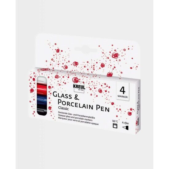 Set 4 markere pentru sticla si portelan - Classic 2 - 16440 - Kreul