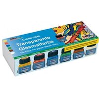 Set 5 culori transparente pentru sticla 20 ml + varnish - 45600 - Kreul