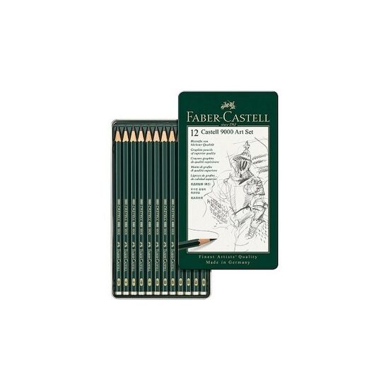 Set Arta 12 creioane grafit Castell 9000 Faber-Castell - 119065