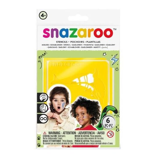 Set 6 sabloane pentru pictura pe fata Animales - Snazaroo - 1198012