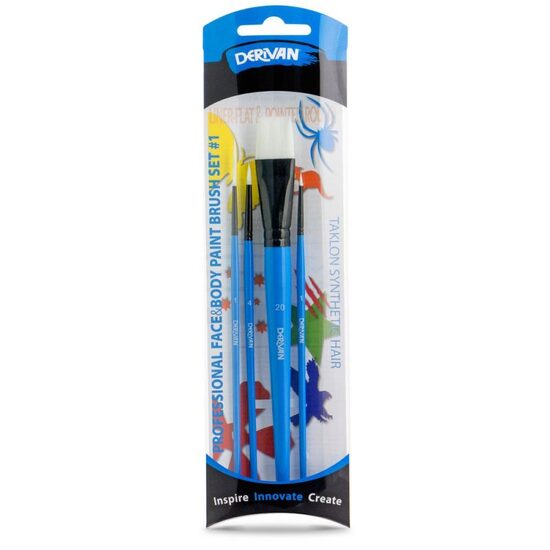 Set 4 pensule profesionale pentru face painting - Derivan