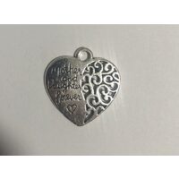 3036BD - Accesoriu charm argintiu - inima - GLD-A