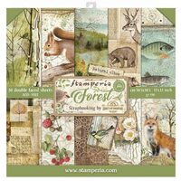 SBBL63 - Bloc 10 coli scrapbooking cu 2 fete, 30.5x30.5cm, 190gr. - Forest - Stamperia