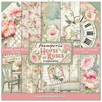 SBBL66 - Bloc 10 coli scrapbooking cu 2 fete, 30.5x30.5cm, 190gr. - Hause of Roses - Stamperia
