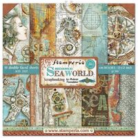 SBBS13 - Bloc 10 coli scrapbooking cu 2 fete, 20.3x20.3cm, 190gr - Sea World - Stamperia