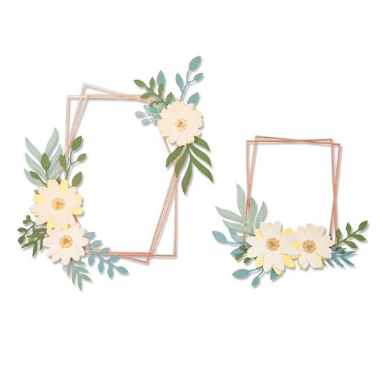 1 - 664377 - Set 12 cuttere Thinlits - Geo Floral frame - Sizzix