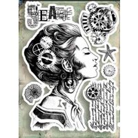 WTKAT09 - Set 7 stampile silicon - Lady - Stamperia