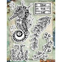 WTKAT11 - Set 6 stampile silicon - Seahorse - Stamperia