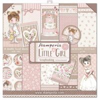 SBBL67 - Bloc 10 coli scrapbooking cu 2 fete, 30.5x30.5cm, 190gr. - Little Girl - Stamperia