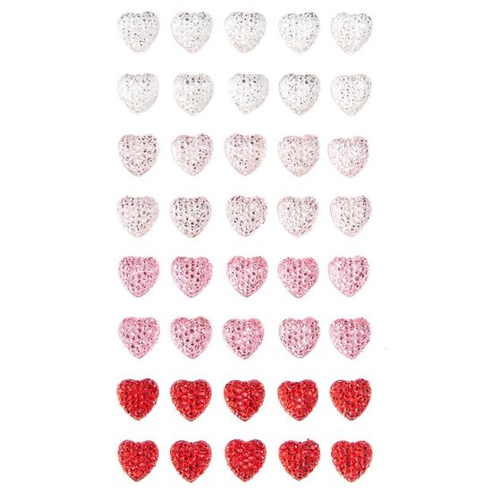 Set 40 strasuri adezive - inimi - GRKR-062 - DP CRAFT