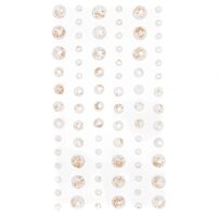Set 78 strasuri adezive cu insertii - diferite dimensiuni - albe - GRKR-070 - DP CRAFT