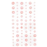 Set 78 strasuri adezive cu insertii - diferite dimensiuni - roz - GRKR-074 - DP CRAFT