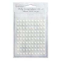 Set 100 perle adezive, 5 mm - albe - GRPE-003 - DP CRAFT