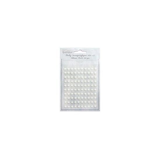 Set 100 perle adezive, 5 mm - albe - GRPE-003 - DP CRAFT