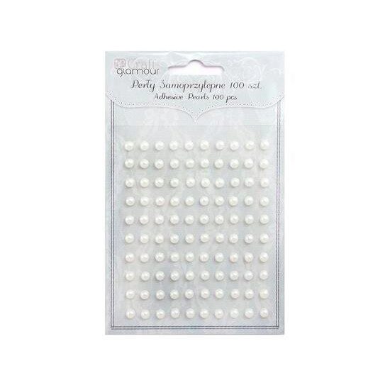 Set 100 perle adezive, 5 mm - ivory - GRPE-004 - DP CRAFT