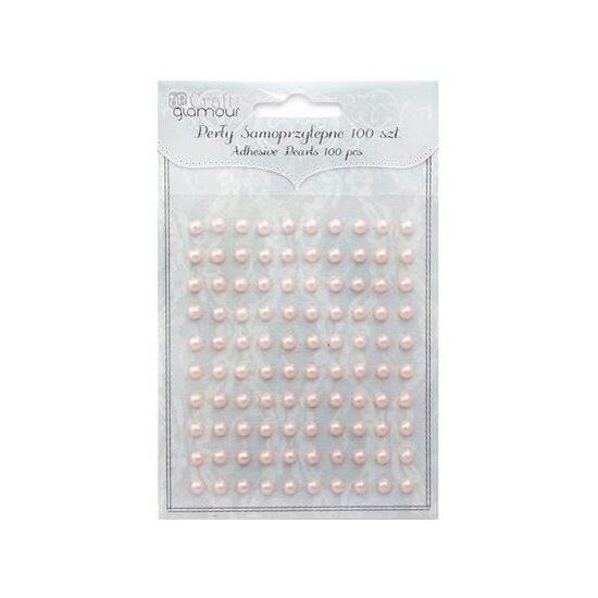 Set 100 perle adezive, 5 mm - crem - GRPE-005 - DP CRAFT